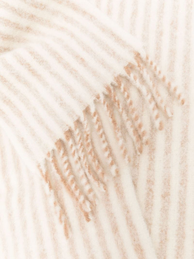 Neutral Wool Stripe Scarf