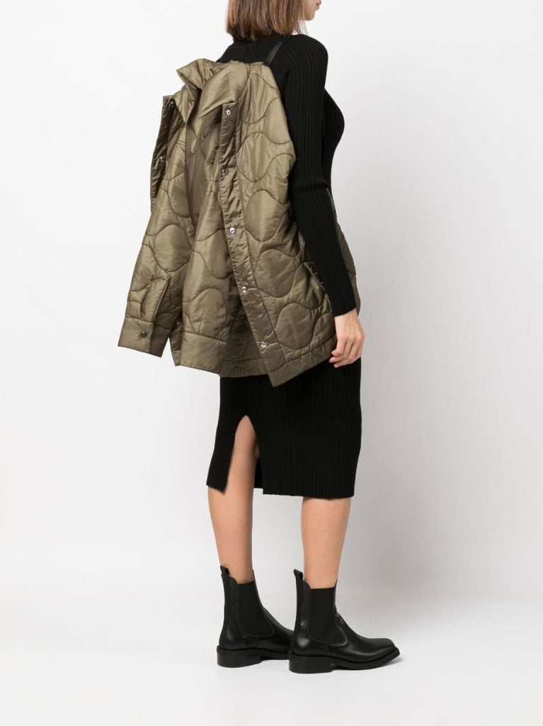 Green Wren Quilted Shirt Jacket