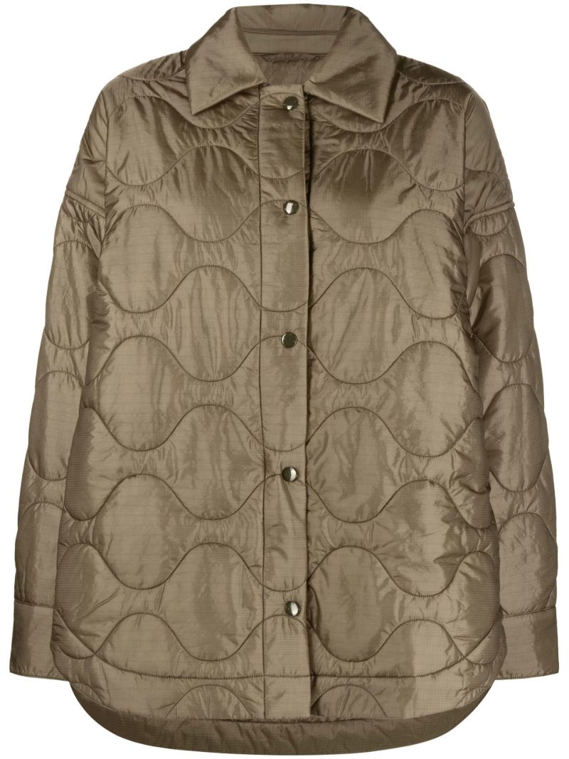 Green Wren Quilted Shirt Jacket