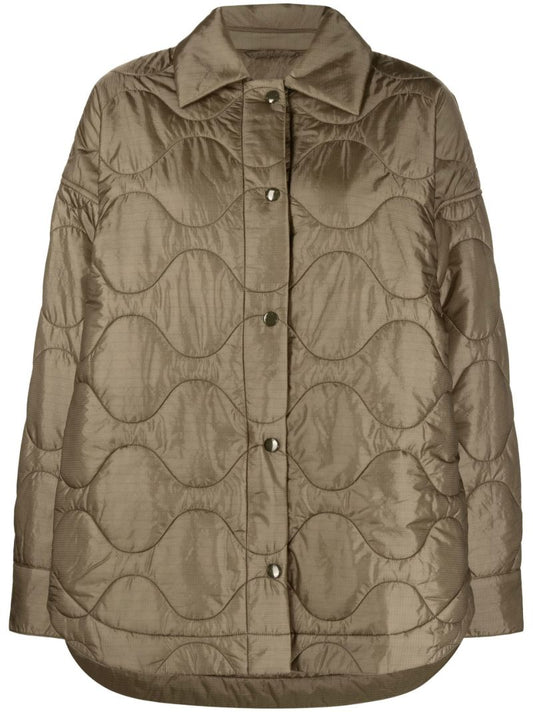 Green Wren Quilted Shirt Jacket