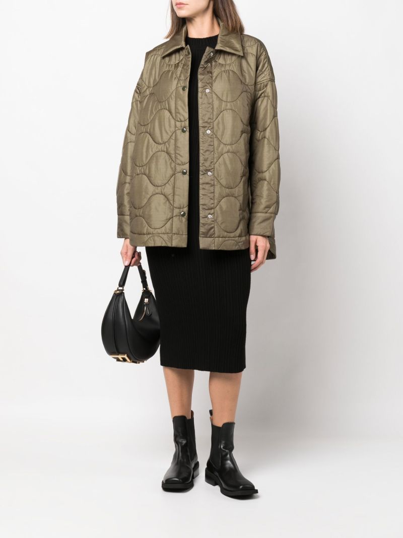 Green Wren Quilted Shirt Jacket