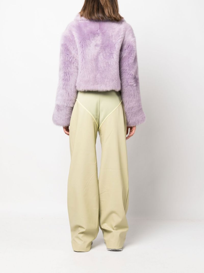 Purple Tilly Cropped Shearling Jacket