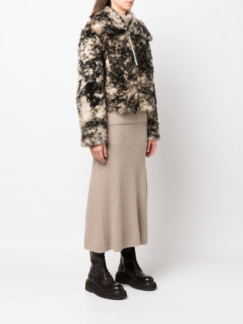 Black and White Callie Reversible Shearling Jacket