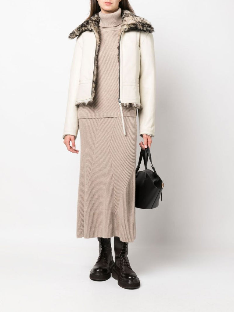 Black and White Callie Reversible Shearling Jacket