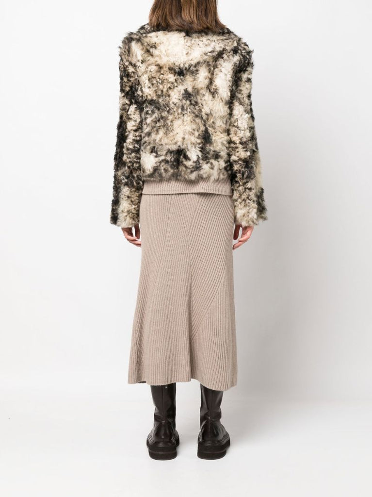 Black and White Callie Reversible Shearling Jacket