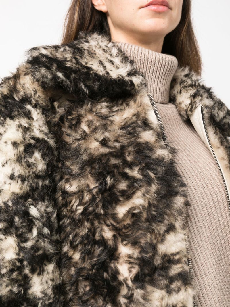 Black and White Callie Reversible Shearling Jacket