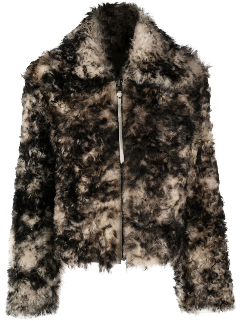 Black and White Callie Reversible Shearling Jacket