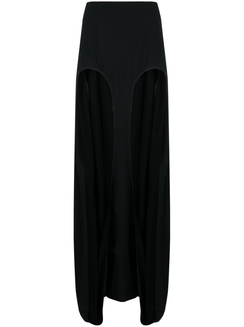 Black Double Arch Maxi Skirt