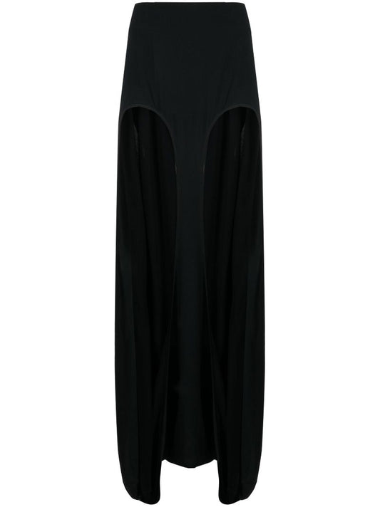 Black Double Arch Maxi Skirt