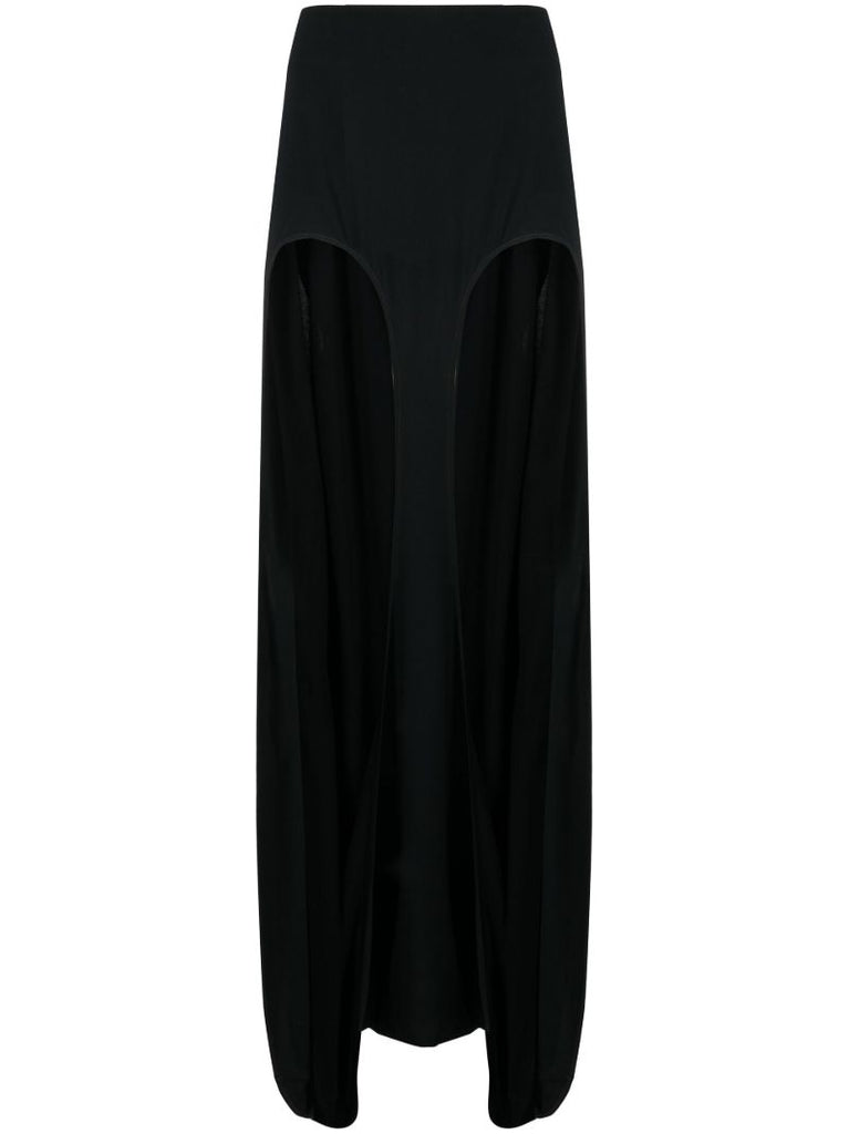 Black Double Arch Maxi Skirt