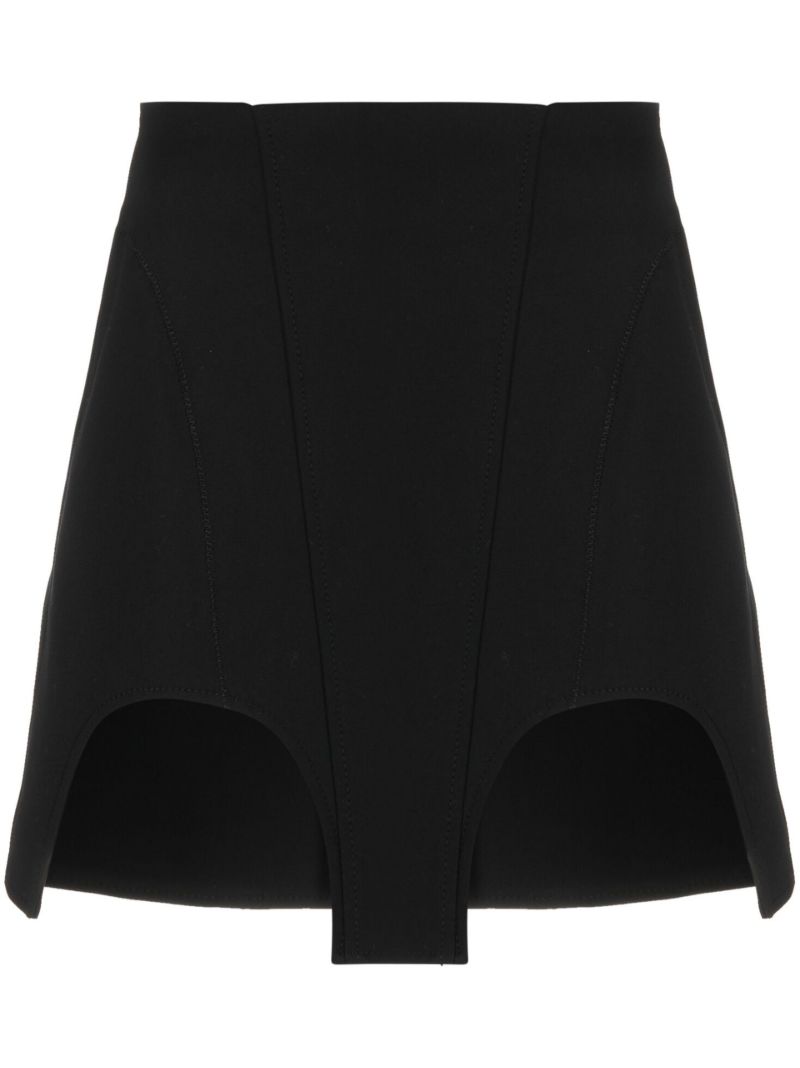 Black Double Arch Mini Skirt