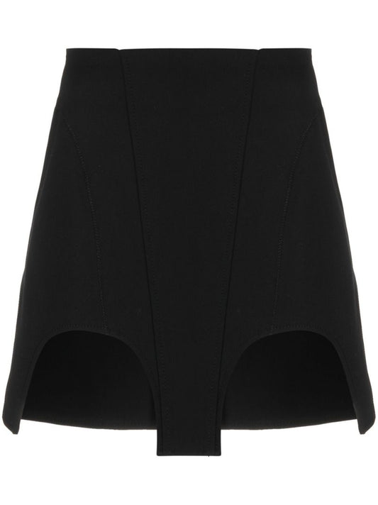 Black Double Arch Mini Skirt
