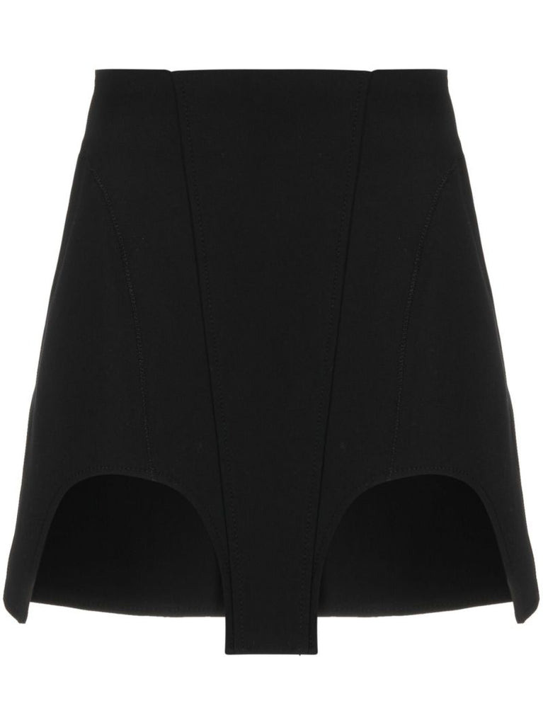 Black Double Arch Mini Skirt