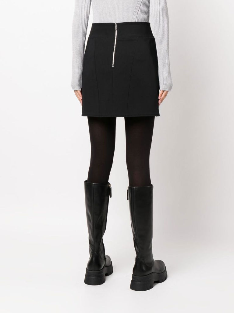 Black Double Arch Mini Skirt