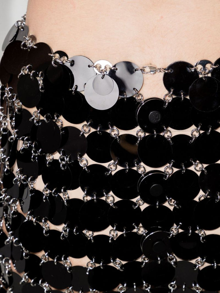 Black Chain Mail Mini Skirt