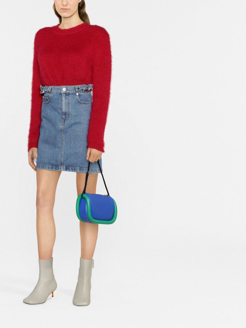 Blue Chain Link Denim Skirt
