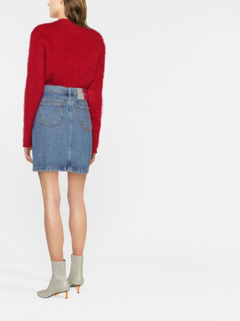 Blue Chain Link Denim Skirt
