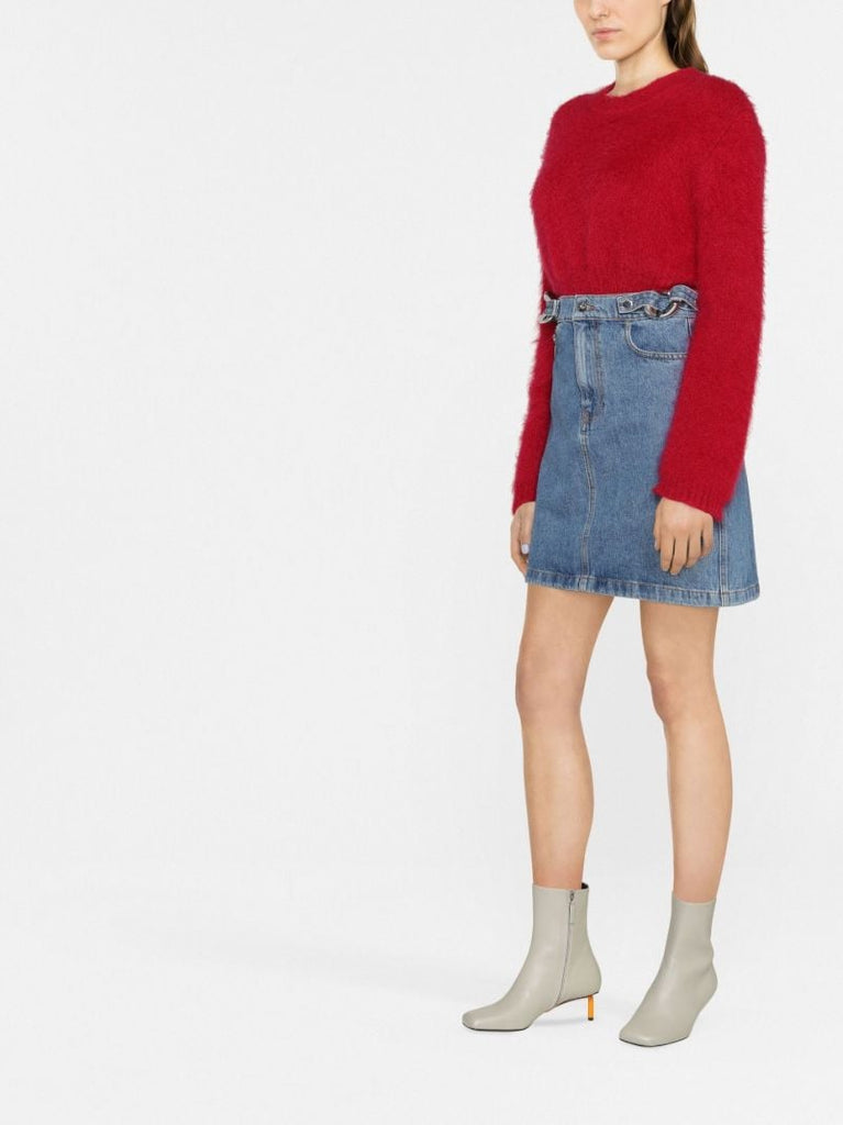 Blue Chain Link Denim Skirt