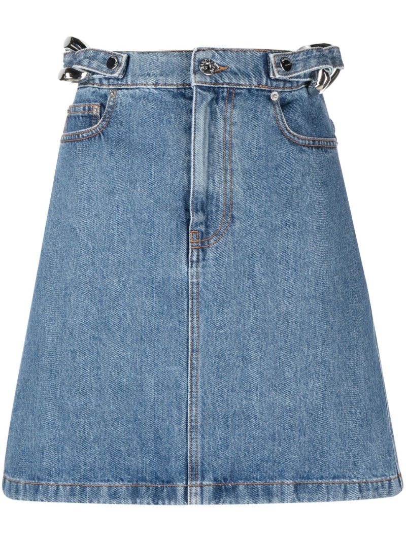 Blue Chain Link Denim Skirt