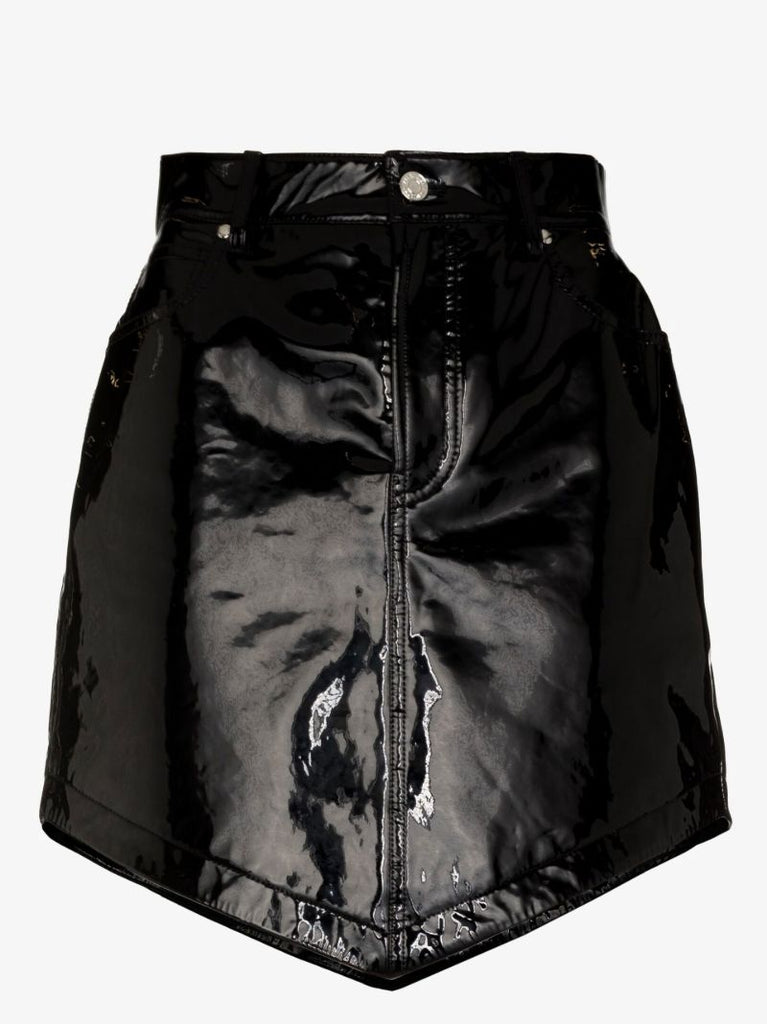 Black Patent Leather Mini Skirt