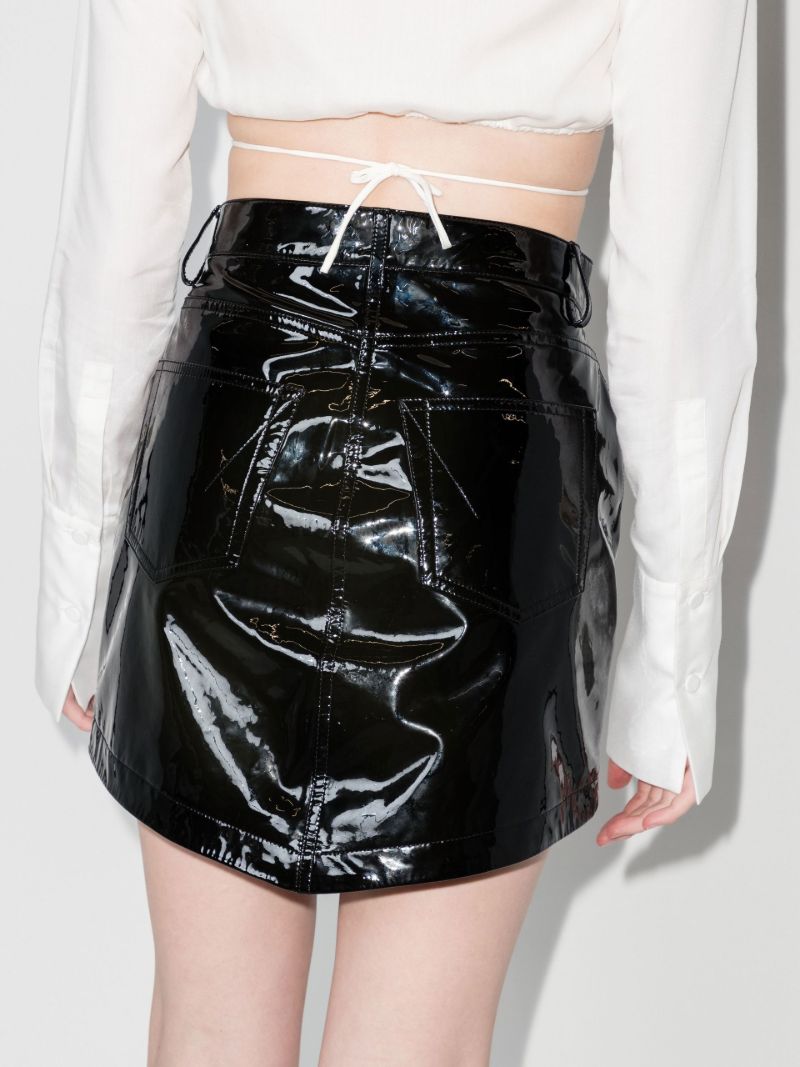 Black Patent Leather Mini Skirt