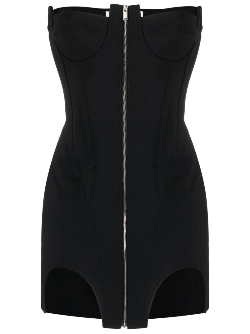 Black Double Arch Bustier Mini Dress