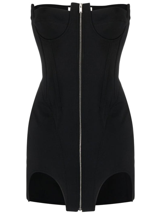Black Double Arch Bustier Mini Dress