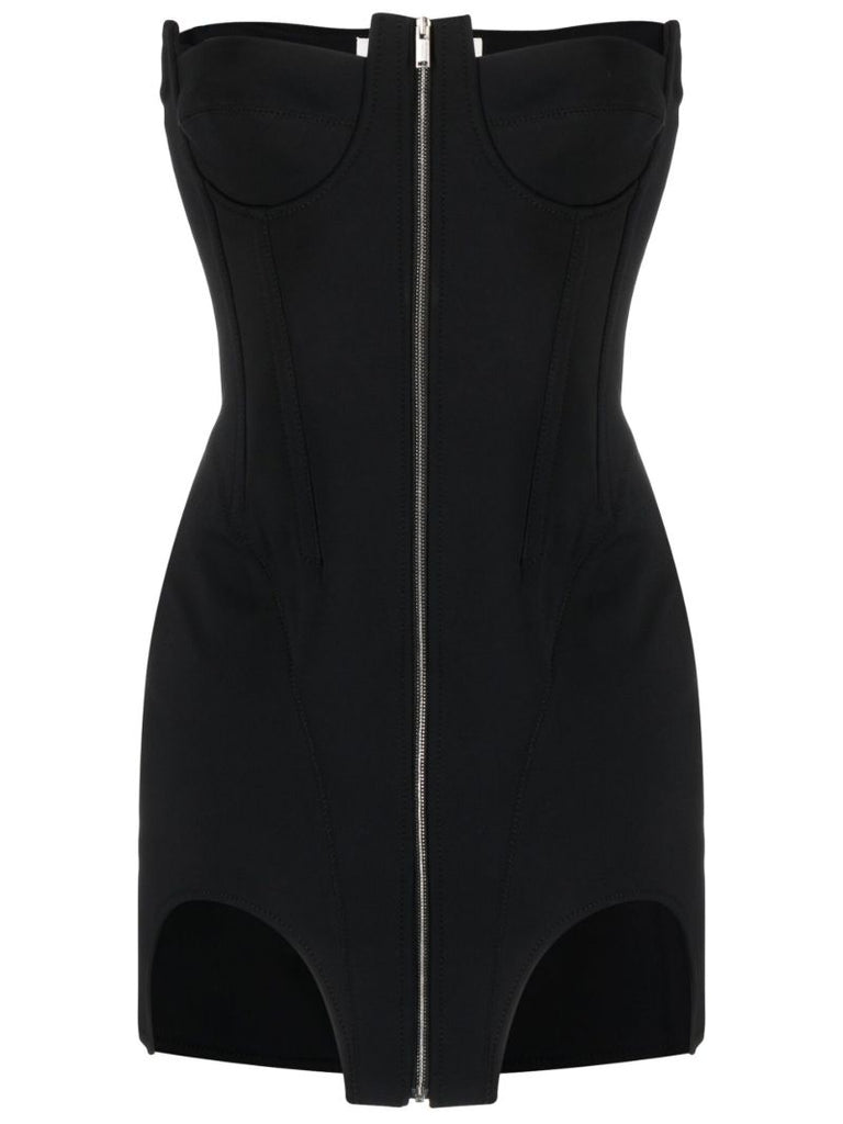 Black Double Arch Bustier Mini Dress