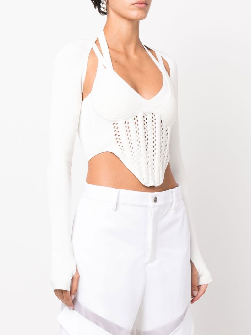 Neutral Cropped Corset Top
