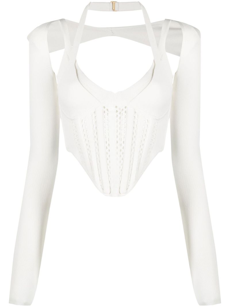 Neutral Cropped Corset Top