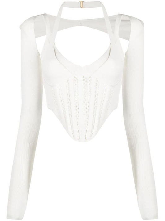 Neutral Cropped Corset Top