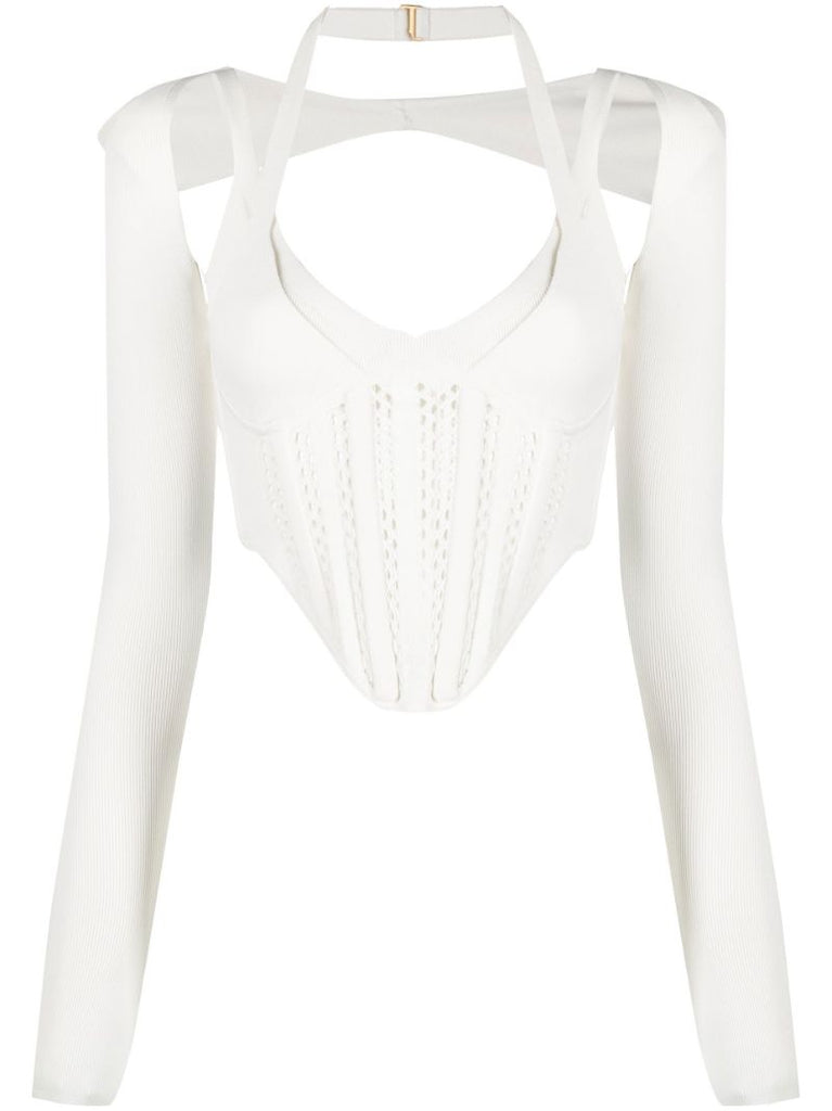 Neutral Cropped Corset Top
