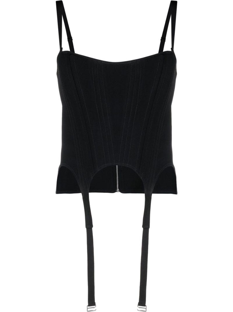 Black Arch Longline Corset Top