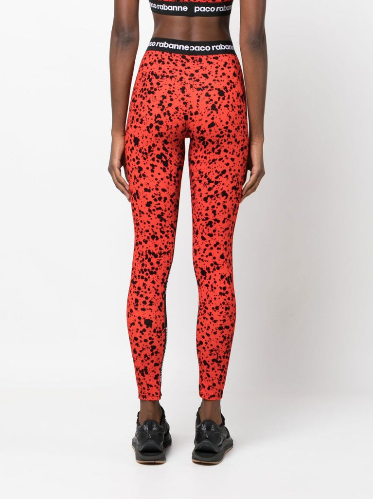Red Bodyline Printed Leggings