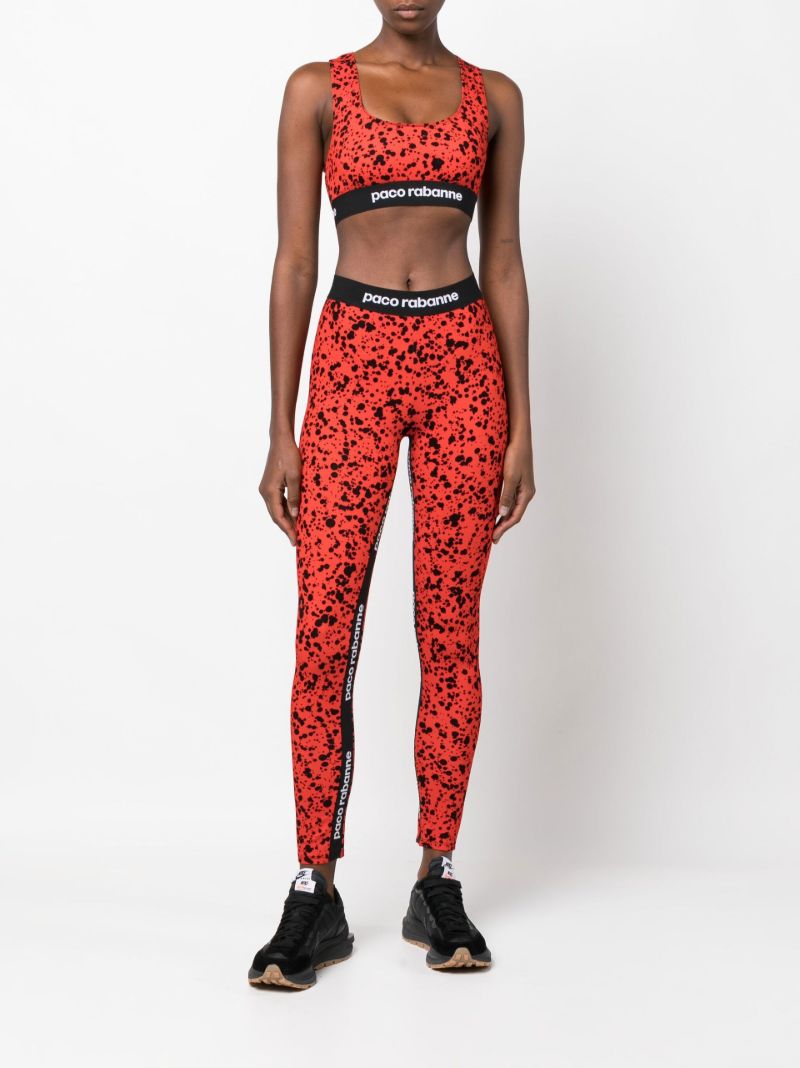 Red Bodyline Printed Leggings