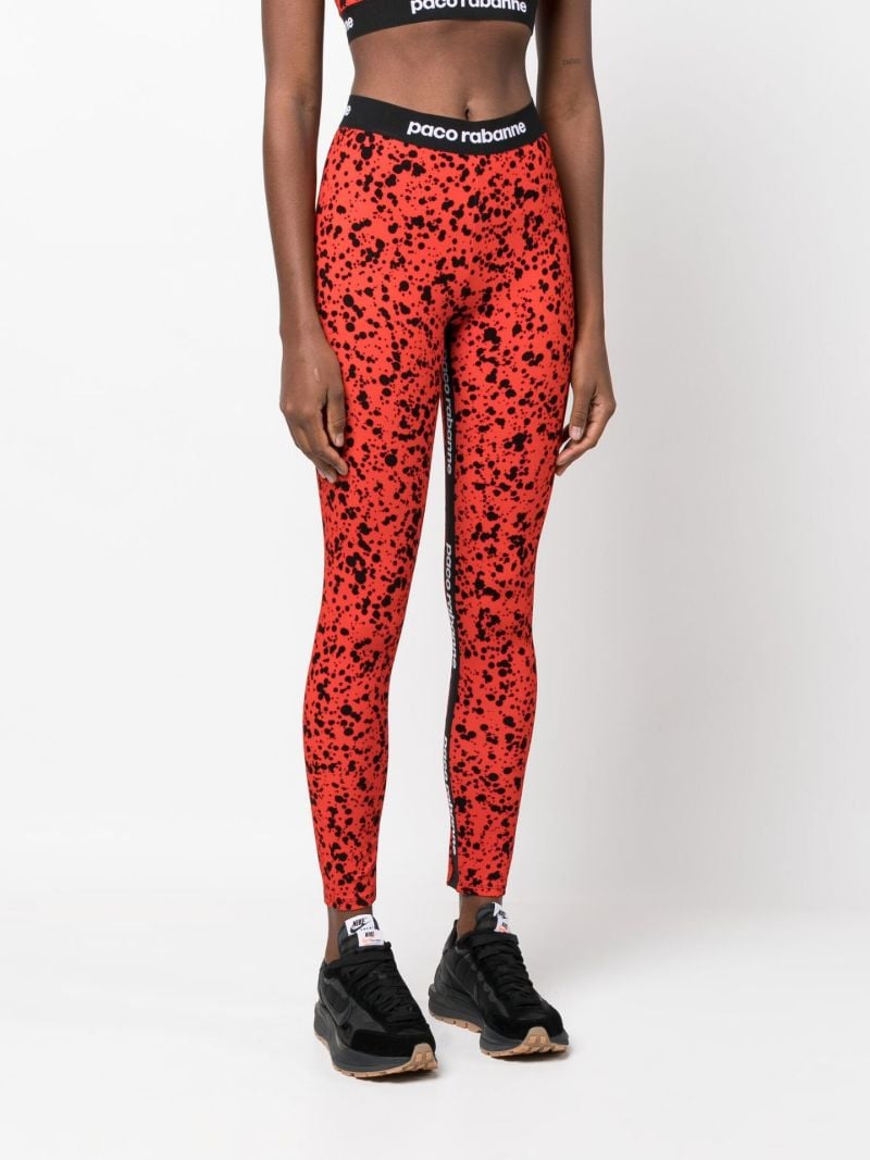 Red Bodyline Printed Leggings