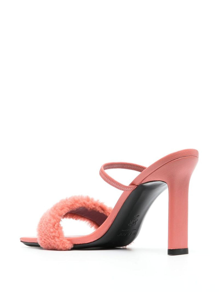 Pink Ada 100 Shearling Sandals