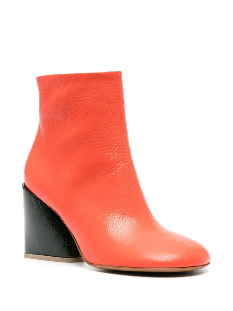 Orange Bona 100 Leather Ankle Boots