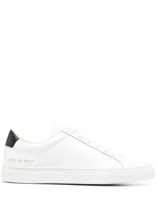 White Retro Leather Low-top Sneakers