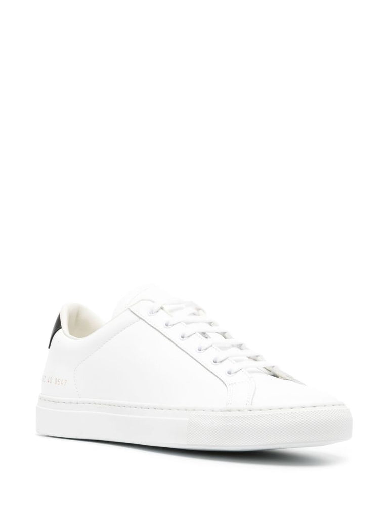 White Retro Leather Low-top Sneakers