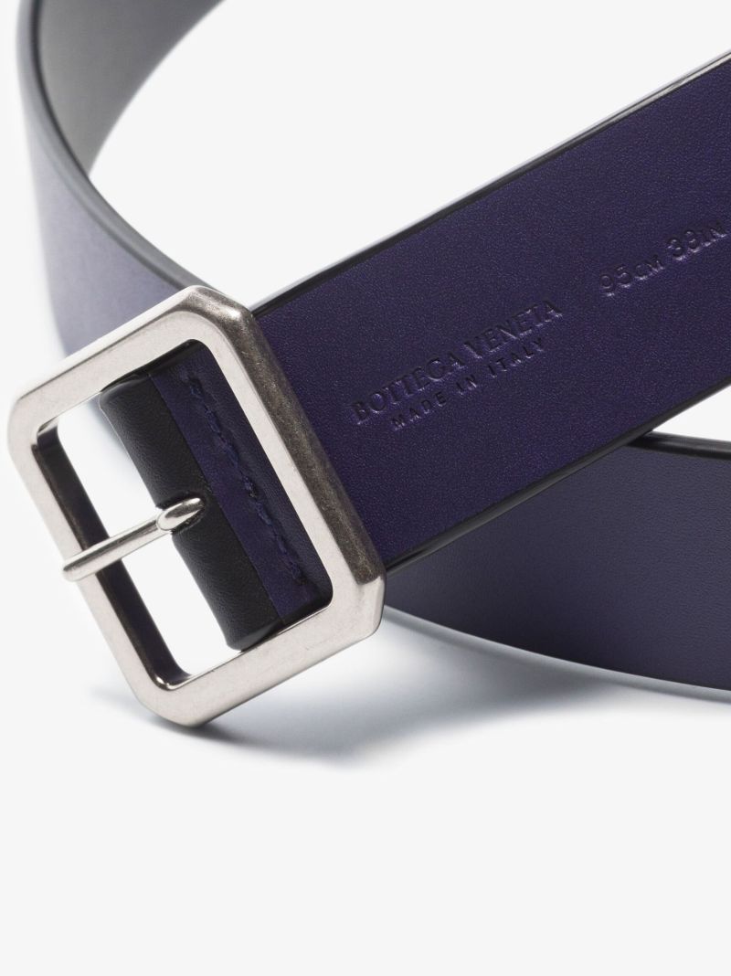 Purple and Black Reversible Leather Belt