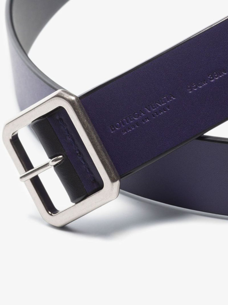 Purple and Black Reversible Leather Belt