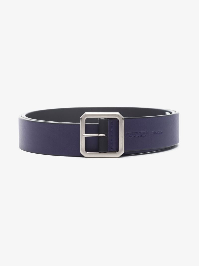Purple and Black Reversible Leather Belt