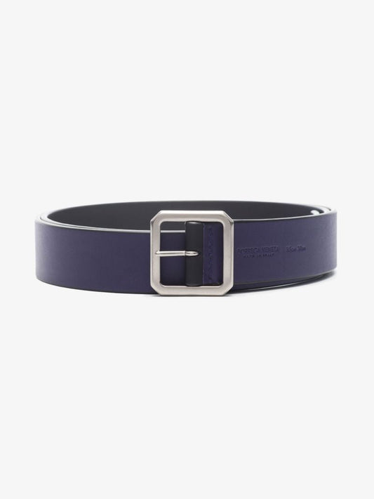 Purple and Black Reversible Leather Belt