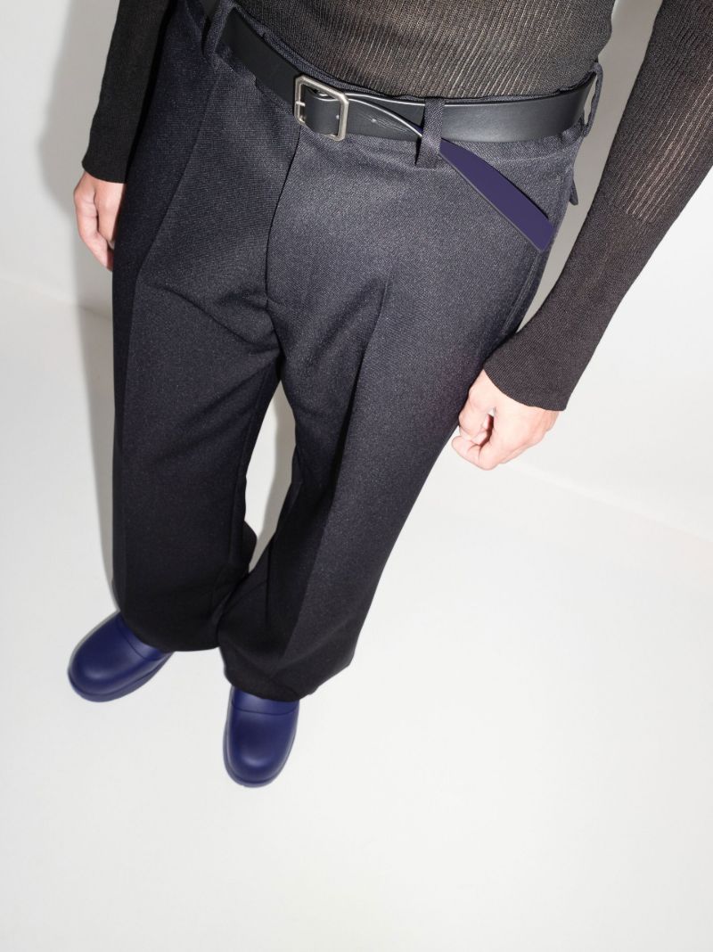 Purple and Black Reversible Leather Belt