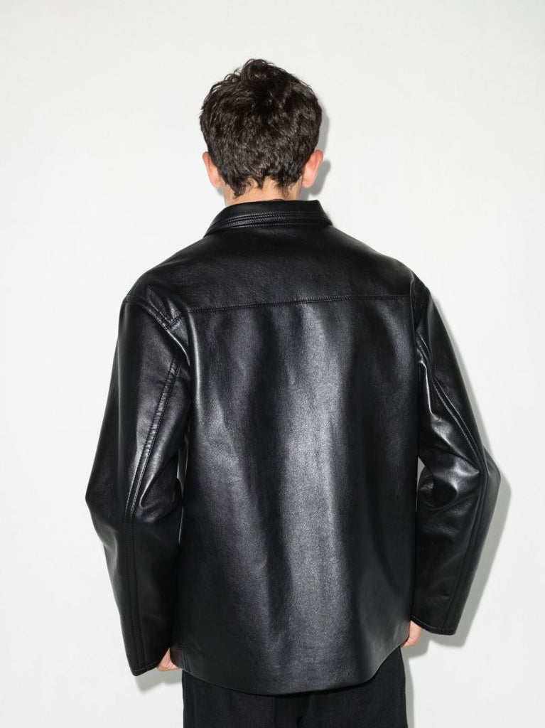 Black Arto Regenerated Leather Jacket