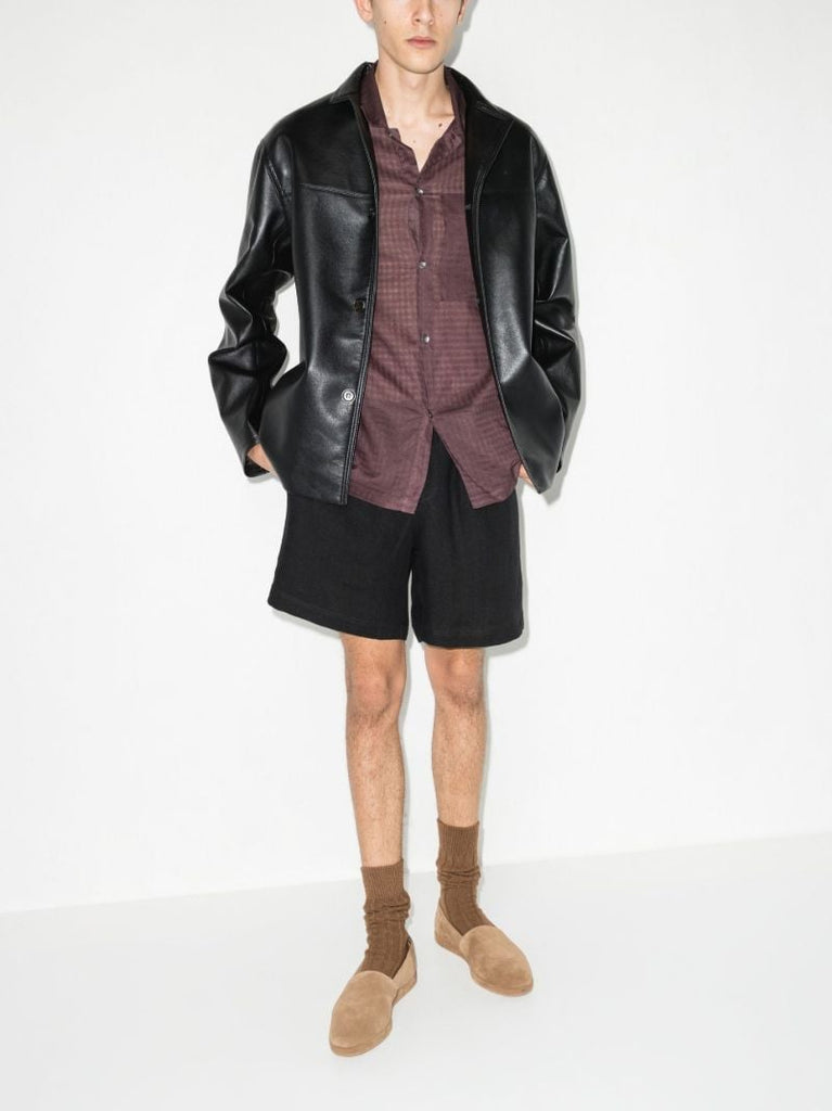 Black Arto Regenerated Leather Jacket