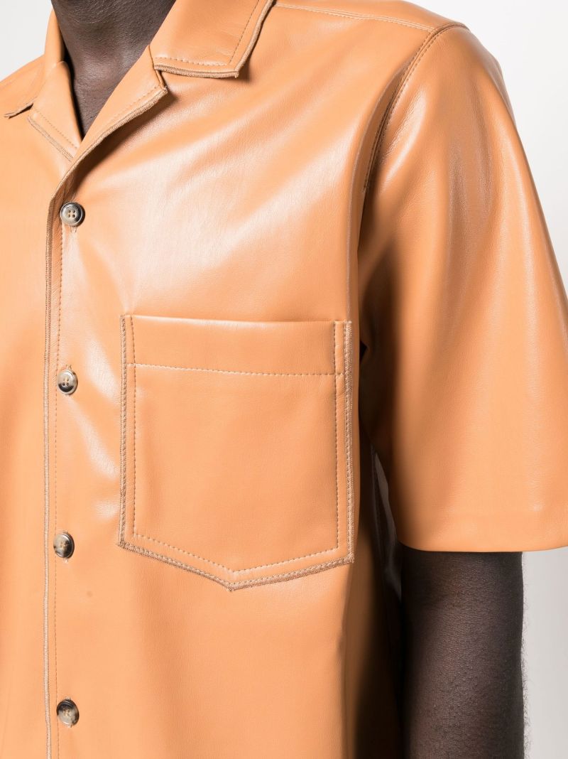 Orange Bodil Faux Leather Shirt