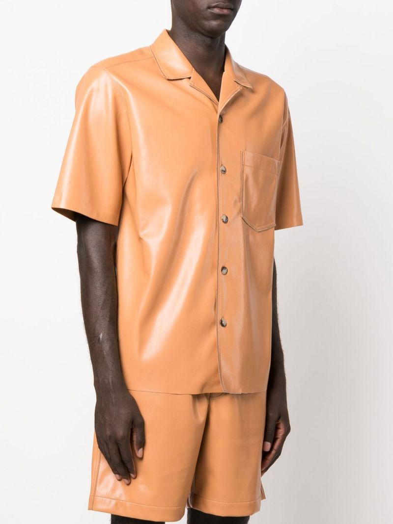 Orange Bodil Faux Leather Shirt
