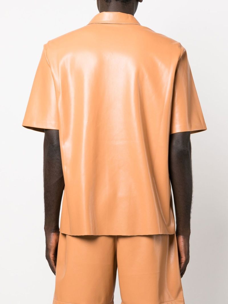 Orange Bodil Faux Leather Shirt
